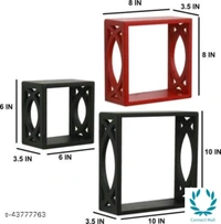 Unique Wall Shelves - LXHXB: 28X28X12 cm, White, Wooden, No. of shelves :-3